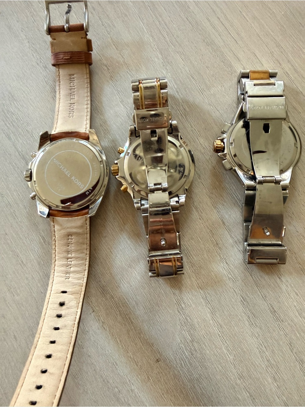 Michael Kors watch collection! Brown Leather & Two-Tone Gold/Silver Watch Trio - Picture 2 of 8